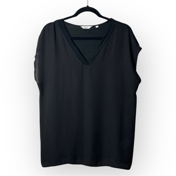 Reitmans Black V Neck Blouse L - Picture 1 of 5
